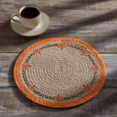 Harvest Blessings Natural Stencil Pumpkin Trivet 12 - The Fox Decor